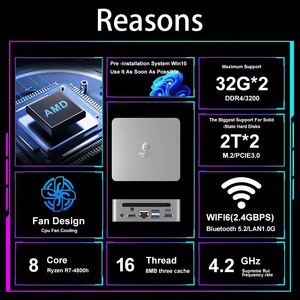 GenMachine All-in-One Mini PC with AMD Ryzen 7 4800H 16GB Video Memory SSD Hard Drive Windows <strong>Operating</strong> <strong>System</strong> - Product Image 6