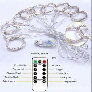 3*3メートル300 LED銅線ライトカーテンライトルームデコレーションストリングUSBリモコンランタンフック付き - Product Image 4