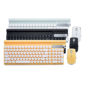 Juego de teclado y ratón inalámbricos para ordenador portátil, 2,4G, USB, botón redondo - Product Image 1