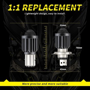 DXZ H4 9003 LED farlar motosiklet fansız baba20d H6 LED ampul tak ve çalıştır yüksek düşük işın 3000K 6500K iki renk far - Product Image 2