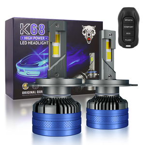 Çift renk k68 sarı led flaş ile araba farı 6000k 3000k led sis işık h11 led far h4 led akıllı uzaktan kumanda - Product Image 1