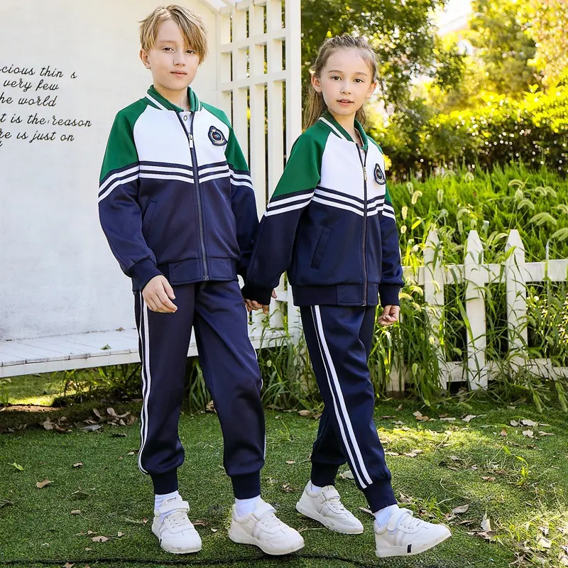 Groothandel School Uniform Katoenen Sportkleding Honkbal Jassen Broek Set Trainingspakken Voor Kinderen Jongens