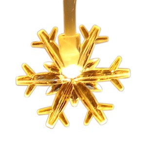 Cadena de luces LED de copo de nieve, decoraciones impermeables para árboles de Navidad con diseño de escena estrellada, iluminación intermitente, colgantes de copos de nieve - Product Image 5