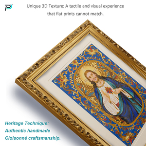 Sang Trọng Tùy Chỉnh Đóng Khung Cloisonne Chúa Giêsu Biểu Tượng Thủ Công Men Chân Dung Tôn Giáo Nhà Thờ Nguồn Cung Cấp Bán Buôn - Product Image 2