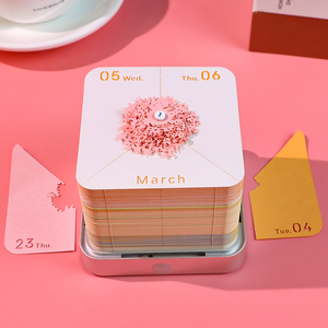 2025 páginas de calendario de papel personalizadas bloque Diy edificio modelo 3D Cubo de papel innovación 3D Bloc de notas artículos de decoración del hogar - Product Image 2