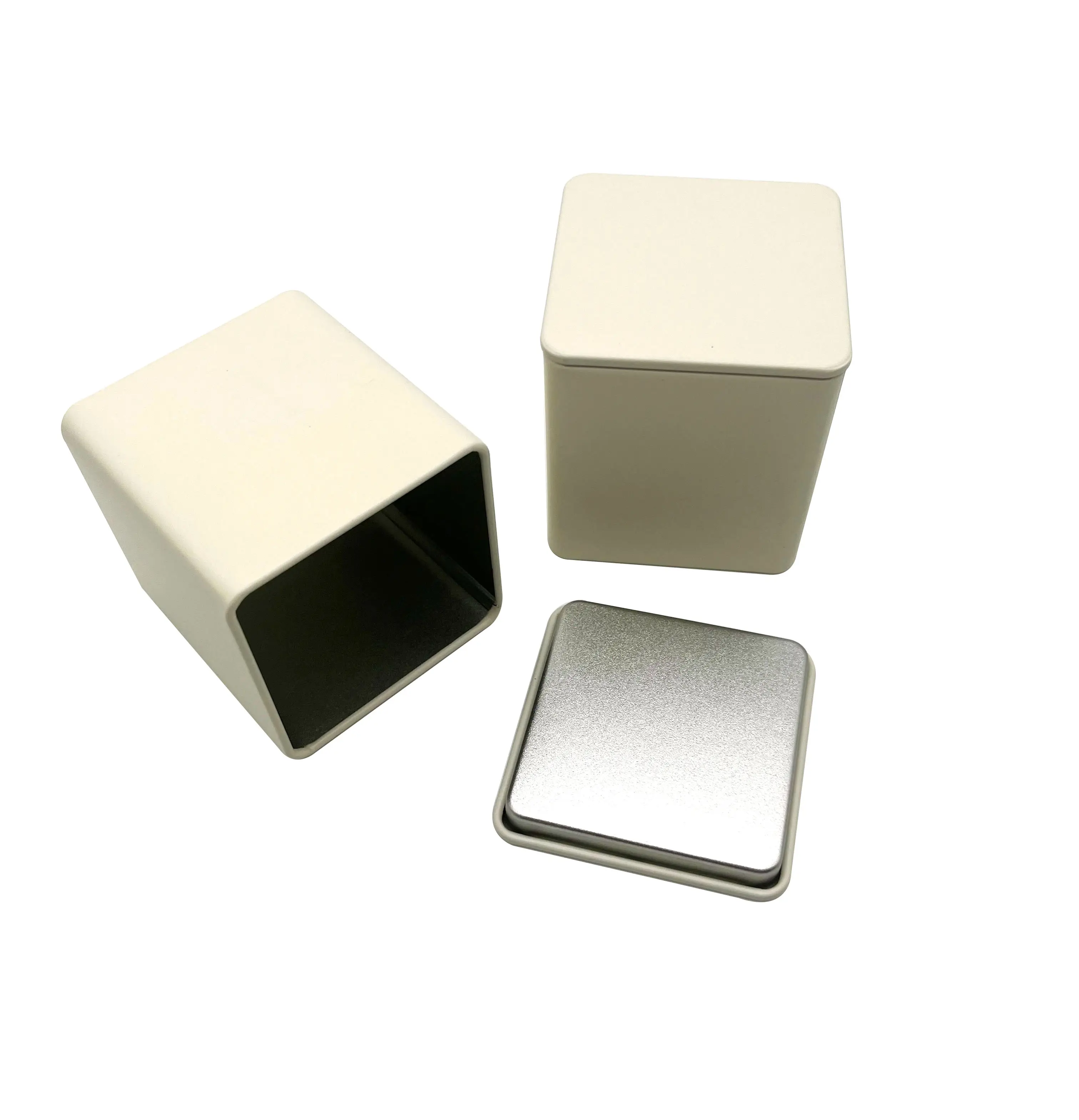 factory price small square metal tea coffee tin box custom artwork metal tea tin with airtight lid storage