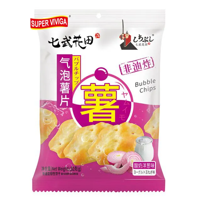 Yixin foods OEM nicht gebratene aufgeblasene Bubble Joghurt Zwiebeln aromatisierte knusprige Kartoffel chips