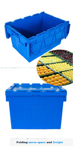 Almacenamiento de cajas de plástico apilables Cajas apilables con tapas unidas a tapas Contenedores de bolsas Cajas móviles de plástico - Product Image 2