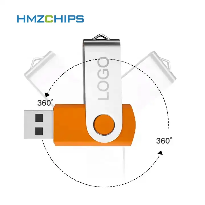 HMZCHIPS özel Logo döner USB bellek Disk bellek USB sopa 2.0 4GB Pendrive geniş uyumluluk ile popüler USB bellek sürücüler