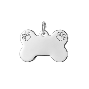 Thép không gỉ khắc pawprint xương tag chân không mạ kim loại vật nuôi ID tag khoảng trống cho vật nuôi Vòng cổ - Product Image 4