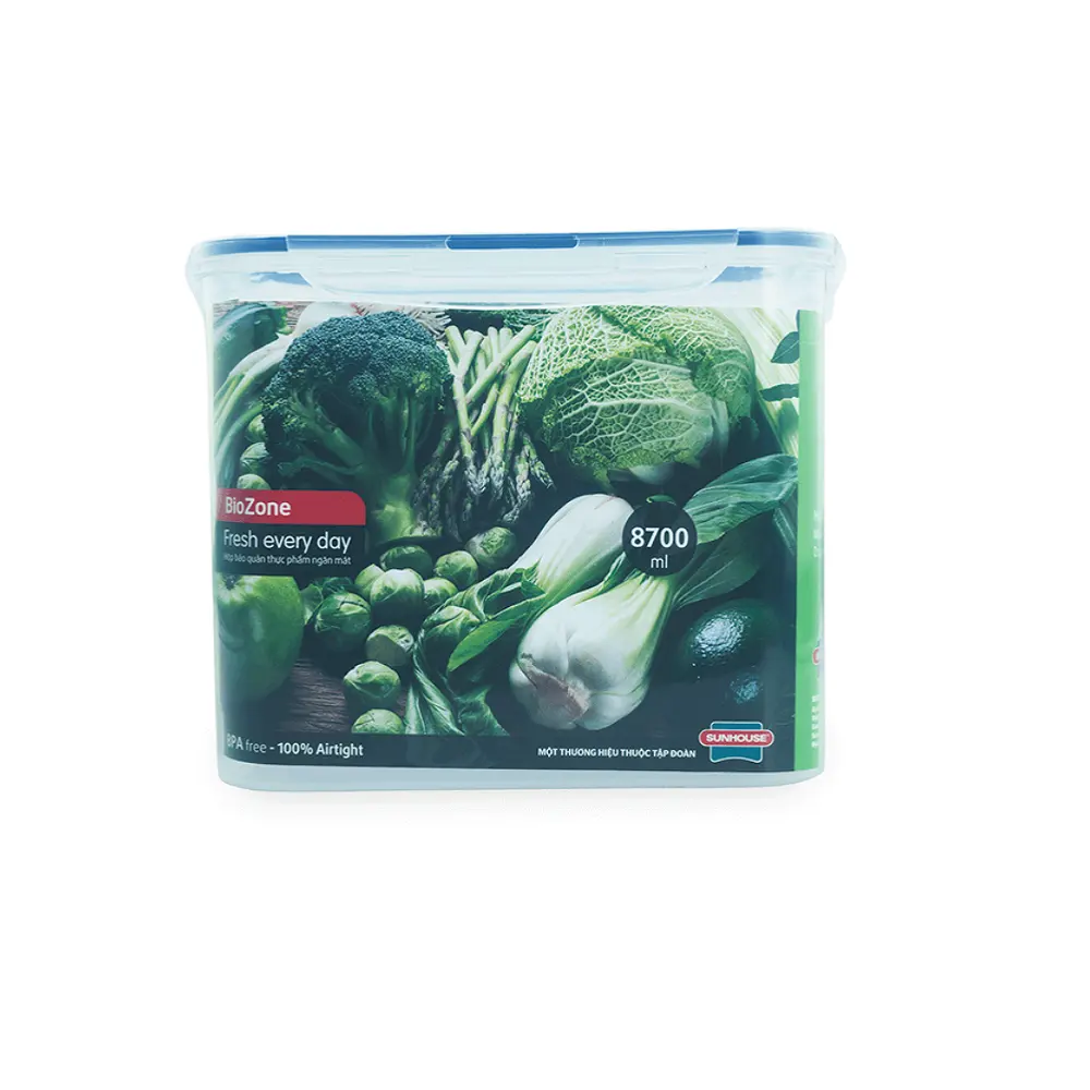 حاوية طعام بلاستيكية مخصصة للثلاجة بايزون 8700 مل BPA- خالية مصنوعة في فيتنام