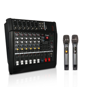 <strong>6</strong> Channel Sound Console Powered <strong>Audio</strong> Mixer <strong>Interface</strong> with Recording System 2 Wireless Microphone - Product Image 3