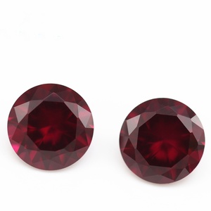 Wuzhou fabbrica rotonda taglio brillante rosso scuro 8 # <span class=keywords><strong>Lab</strong></span> ha creato rubino gemma sfusa per gioielli