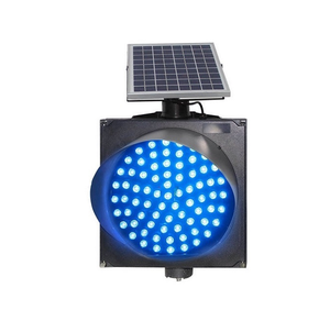 Hot Verkoop 200Mm Licht 300Mm Verkeerslicht Diameter Blauw Led Zonne-Energie Blinker Verkeer Beveiliging Signaal Licht