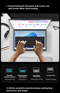 สินค้าขายดีรุ่น12th Intel N100จอคู่360 ° โยคะแล็ปท็อป2*14.1นิ้ว2.5K IPS Win11 Pro Mini PC 2 in 1โน๊ตบุ๊ค WIFI - Product Image 4