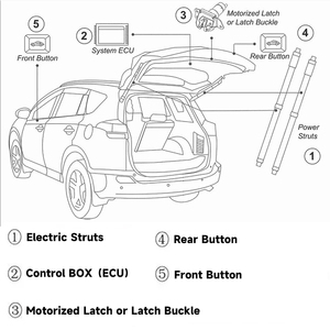 車用スマート電動テールゲートAceモデルリモートリフターダブルポールリアトランク開閉リモコン付き
