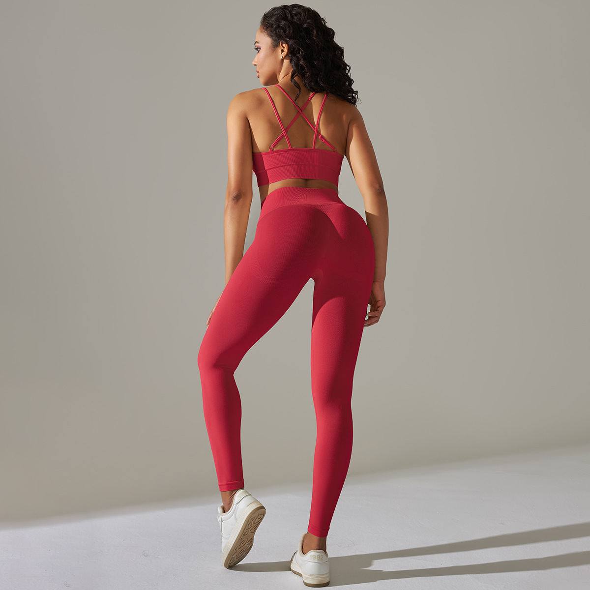 6610 cross bra + pants set red