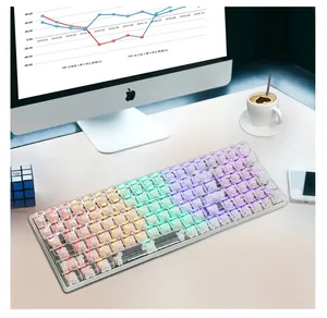 Barato K10 RGB retroiluminado claro teclado para juegos luz blanca teclado de computadora personalizado transparente con cable tipo C Teclado mecánico - Product Image 4
