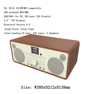 เครื่องเล่น CD ระบบ HIFI ขนาดกะทัดรัดพร้อมวิทยุดิจิตอล FM, ไร้สาย, USB, MP3, AUX IN, ลำโพงสเตอริโอ, รีโมทคอนโทรล - Product Image 5