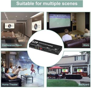HDMI Matrix 4K 4x2 4 en 2 Out HDMI2.0b interruptor divisor + Salida de Audio óptica y L/R, escarificador EDID con control remoto - Product Image 3