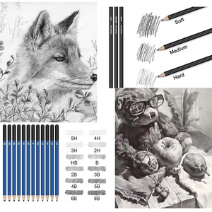 一套72件组合材料水溶性素描套装艺术绘画套装，适合初学者和艺术家