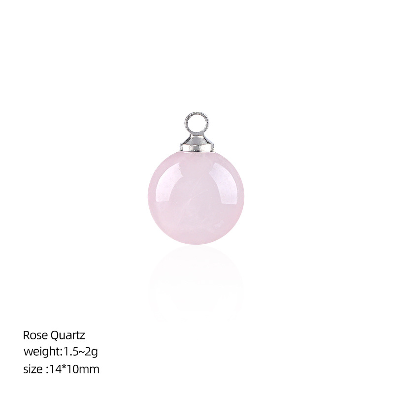 Pendentif rond 10mm cristal rose