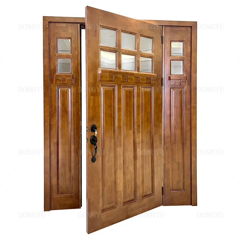 Meilleure vente américaine Porte d'entrée principale à pivot en bois Design moderne Porte d'entrée principale en bois massif Porte d'entrée en bois massif