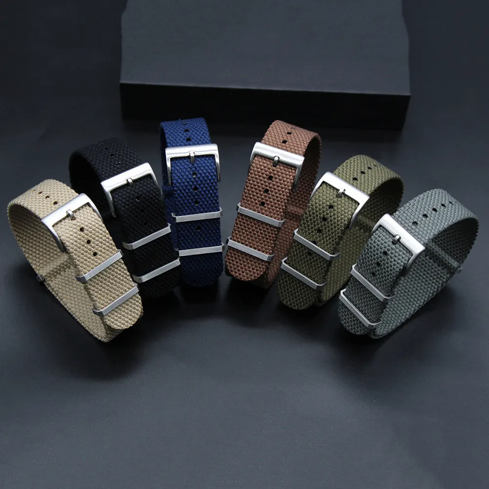 Hot sale Hemp Cotton 1 piece Nylon Strap Stainless Steel Loop Fabric Nylon Watchband Bracelet Double Pass For Omeg MoonWatch