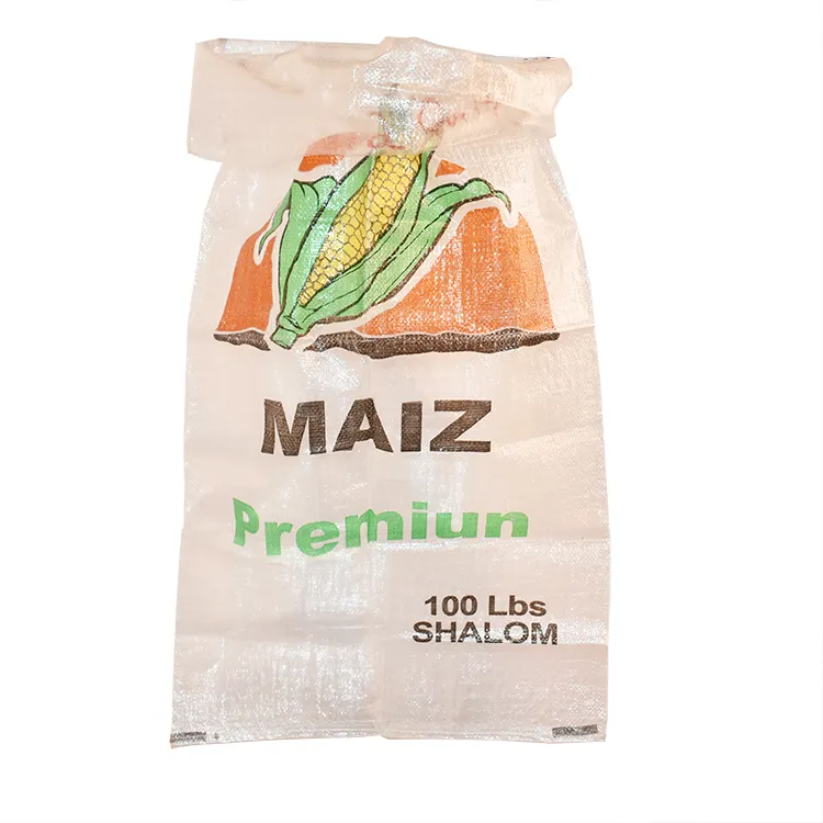 Transparente de la bolsa de rafia PP tejida sacos para el maíz, café, grano de arroz y azúcar 50 kg de polipropileno bolsa tejida fabricante