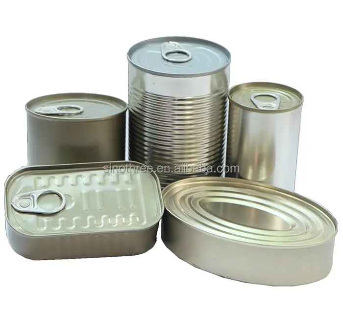 Laca alumiumizada Lisa redonda 400g 500g latas de hojalata contenedor con tapas autosellantes para carne frijoles comida