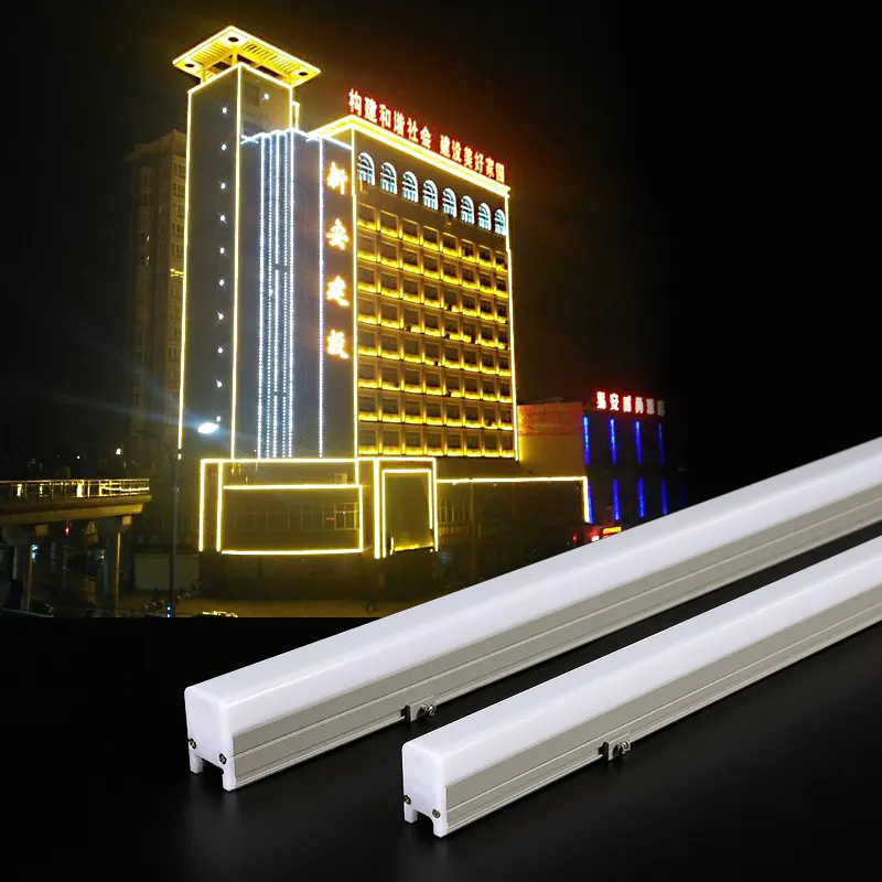 צינור led תאורת חזית באיכות יורו בניין חיצוני rgb רצועה עמיד למים פרופיל dmx 512 פיקסלים אור ליניארי