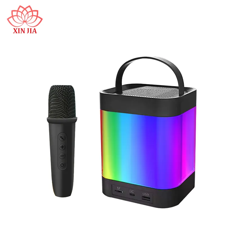 Mini altavoz inalámbrico Bluetooth portátil para exteriores con micrófono único para dúo de Karaoke para reproductor de música