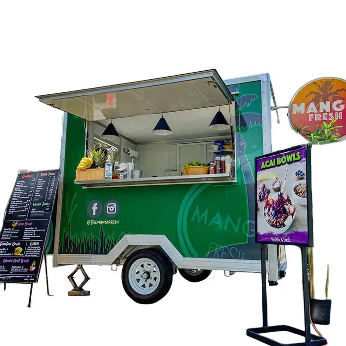 Rimorchio Mobile dell'alimento dei carrelli del caffè del furgone degli alimenti a rapida preparazione da vendere la ristorazione del camion della pizza del gelato della cina