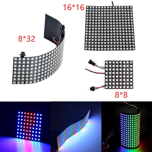 WS2812B RGB гибкая светодиодная панель матричный экранный модуль 8x8 16x16 32x32 пикселей индивидуально адресуемое управление приложением DC5V