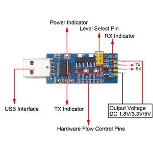 Porta seriale da USB a TTL scheda piccola 5V/3.3V/1.8V livello di download e masterizzazione cavo FT232RL modulo porta seriale - Product Image 5