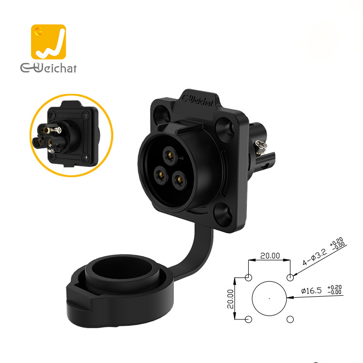 LP16-3pin Female Socket Flange