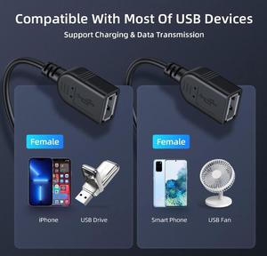 USB 2.0 A公到2双USB母插孔Y分路器集线器电源线扩展适配器电缆 - Product Image 5