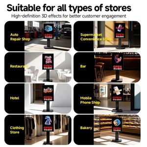 3D ba chiều Chào mừng máy với hình ba chiều Fan Neon chữ dẫn đăng ký và hộp Đèn cho các cửa hàng bán lẻ quán bar nhà hàng triển lãm - Product Image 2