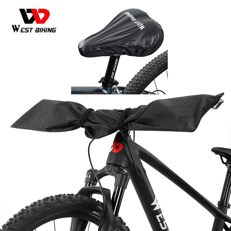 Poignées de guidon noires + Housse de selle