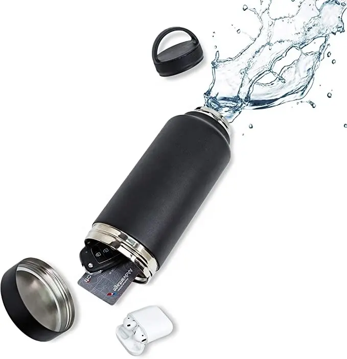 Flasche Vakuum isolierte Wasser flasche, Edelstahl & doppelwandig, verstecktes Stash/Ablage fach, bleibt 24 Stunden kalt