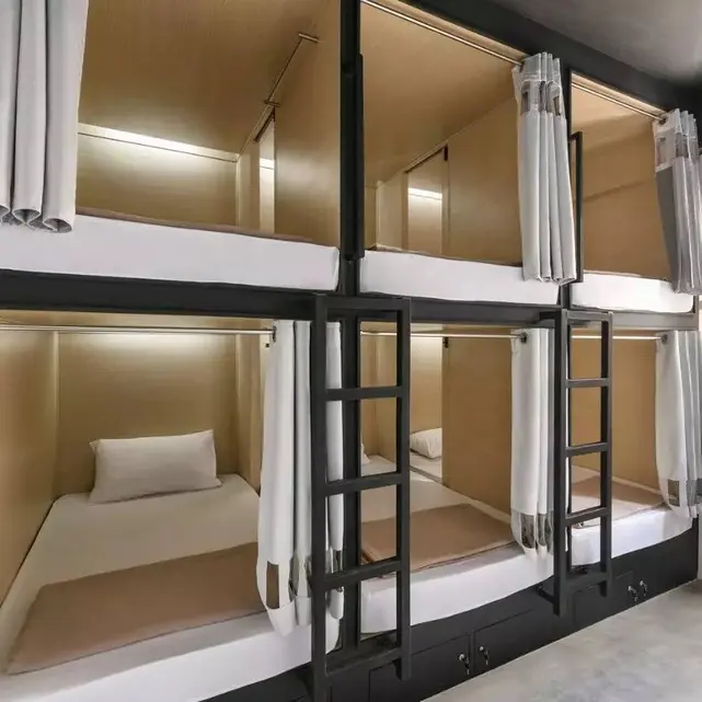 JZD שינה Pod דרגש מיטות למבוגרים מלון מיטות מתכת ברזל מודרני מפעל סיטונאי באיכות גבוהה כמוסה מלון Pod חדרי יפן