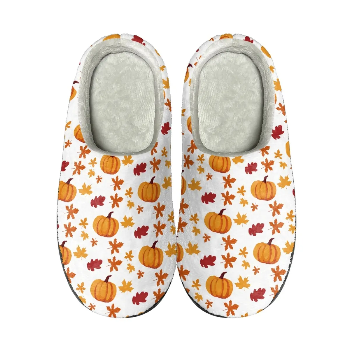 Pantofole da camera da letto per le donne pantofole invernali di Design con motivo a zucca di Halloween per le donne pantofole facili da indossare in pile caldo per le donne