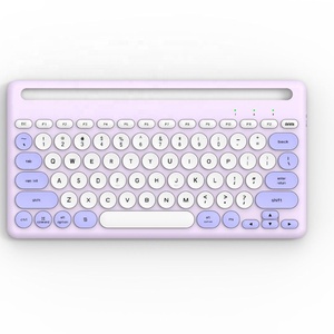 Teclado de oficina de modos duales 2,4G BT de alta calidad con teclado de función Multimedia con teclas circulares para móviles de Tablet PC