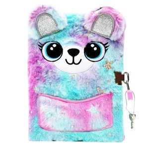 Diario de felpa con cerradura y llaves, diario secreto de felpa de perro lindo, diario de escritura, páginas forradas con ojos - Product Image 6