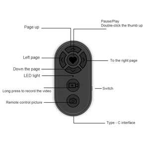 Bluetooth parmak telefon için şık ABS halka uzaktan kumanda Selfie zamanlayıcı USB şarj edilebilir sayfa Turner uzaktan kumanda - Product Image 2
