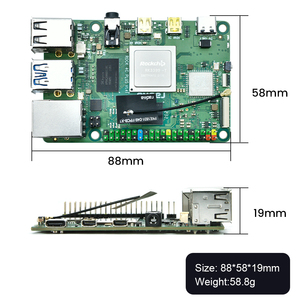 Radxa ROCK 4 modello C + 4GB Computer a scheda singola Rockchip RK3399-T Arm Cortex-A72 per Raspberry pi 4gb - Product Image 5
