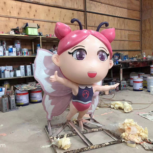 户外装饰定制真人尺寸树脂玻璃纤维卡通人物雕像 - Product Image 1