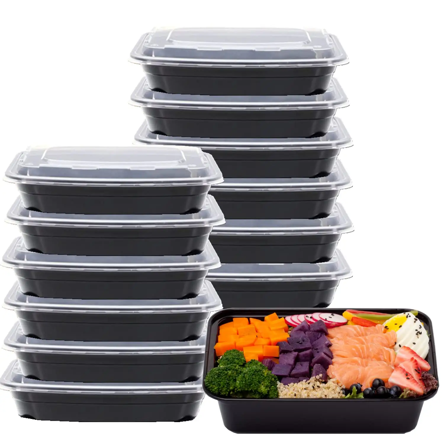 ภาชนะพลาสติกสำหรับเตรียมอาหารขนาด28ออนซ์พร้อมฝาปิด,กล่องบรรจุอาหารทรงสี่เหลี่ยมผืนผ้ากันรั่วสำหรับร้านอาหาร