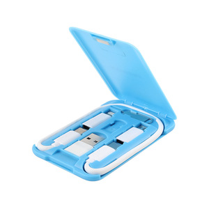 卡形迷你USB旅行充电套件可携带USB充电电缆套件多适配器sim卡储物盒 - Product Image 2