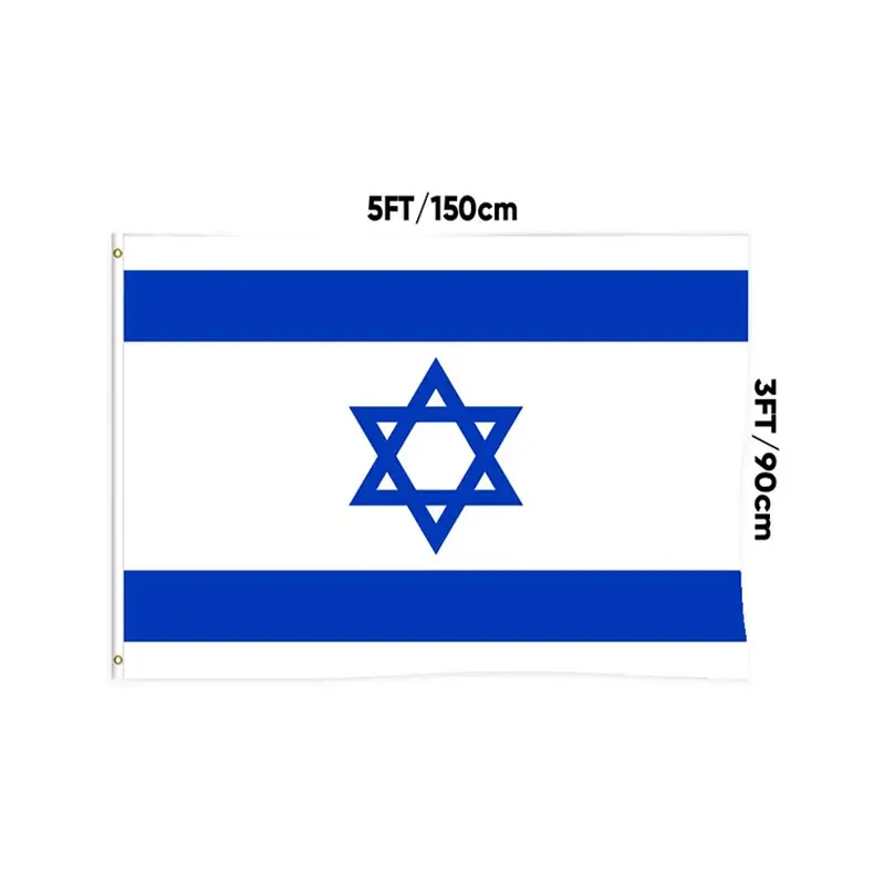 Meilleure vente impression personnalisée drapeau israélien produits Nation 3x5ft Israël drapeaux d'Israël